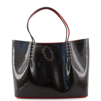 Christian Louboutin Cabarock Tote Jurassic Embossed Patent Large