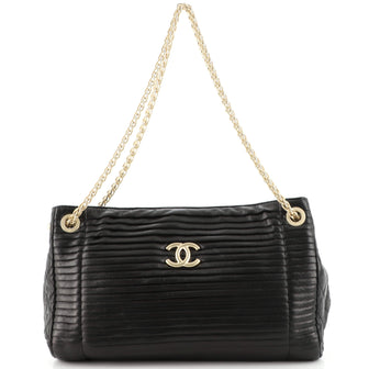 Chanel CC Accordion Chain Tote Pleated Lambskin Medium