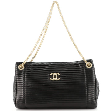 Chanel CC Accordion Chain Tote Pleated Lambskin Medium