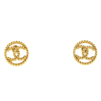Chanel CC Round Stud Earrings Metal