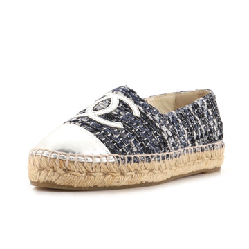 Chanel Women's CC Cap Toe Espadrilles Tweed with Leather