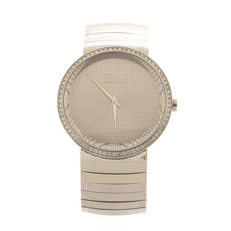 Christian Dior La D De Dior Quartz Watch Stainless Steel with Diamond Bezel 38