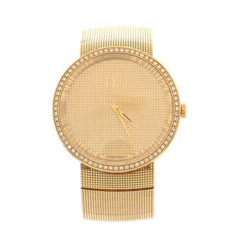 Christian Dior La D De Dior Quartz Watch Yellow Gold with Diamond Bezel 38