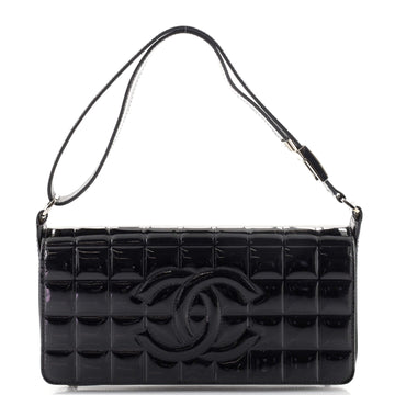 Chanel Chocolate Bar CC Flap Bag Quilted Patent East West