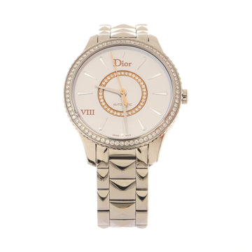 Christian Dior VIII Montaigne Automatic Watch Stainless Steel with Diamond Bezel and Dial 36