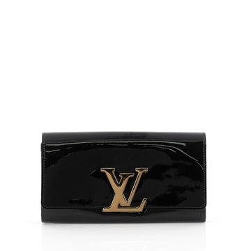 Louis Vuitton Louise Wallet Patent Long Black