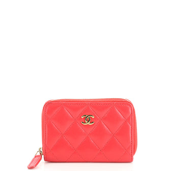 Chanel CC Zip Coin Purse Quilted Lambskin Small