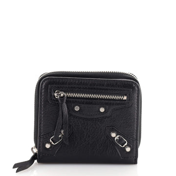 Balenciaga Classic Studs Bifold Zip Wallet Leather Compact