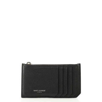 Saint Laurent Fragment Zip Card Holder Leather