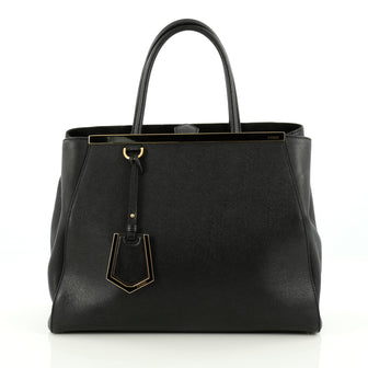 Fendi 2Jours Handbag Leather Medium Black