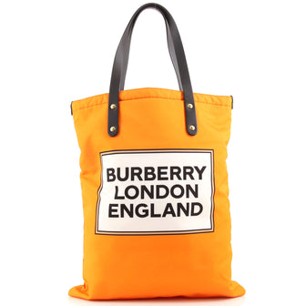 Burberry Flat Tote Printed Nylon Large
