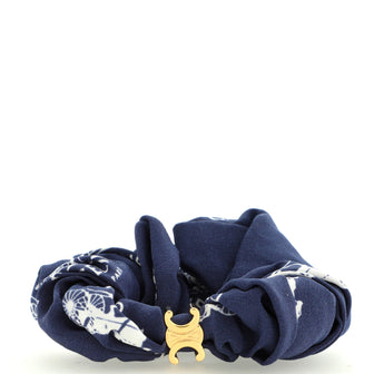 Celine Triomphe Scrunchie Printed Silk with Metal