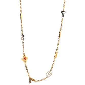 Louis Vuitton Love Letters Pendant Long Necklace Metal with Crystal
