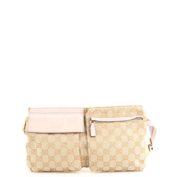 Gucci Vintage Double Belt Bag GG Canvas