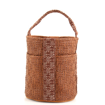 Hermes Saxo Handbag Woven Straw PM