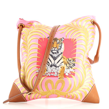 Hermes Silky City Bag Printed Silk and Leather PM