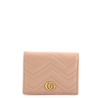 Gucci GG Marmont Flap Card Case Matelasse Leather