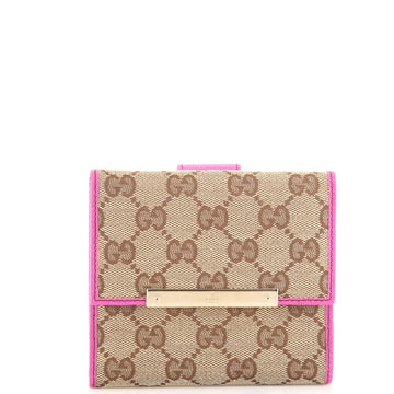 Gucci French Flap Wallet GG Canvas
