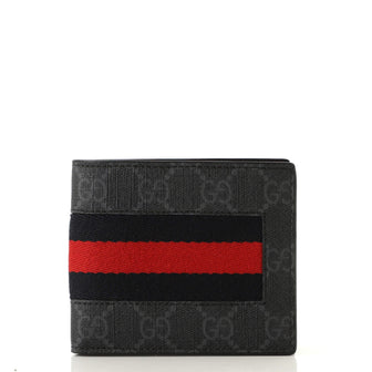 Gucci Web Bifold Wallet GG Coated Canvas