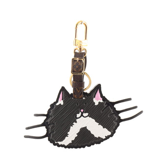 Louis Vuitton Cat Bag Charm and Key Holder Limited Edition Grace Coddington Epi Leather and Catogram Canvas