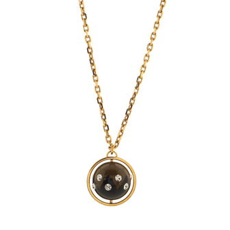 Louis Vuitton LV Spinning Sphere Pendant Necklace Metal and Crystal Embellished Resin
