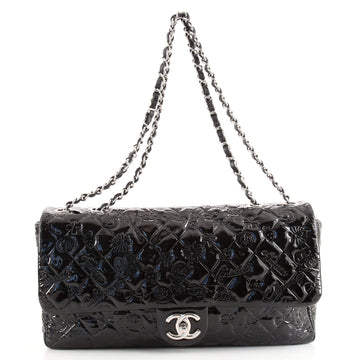 Chanel Lucky Symbols Flap Bag Embossed Patent Jumbo