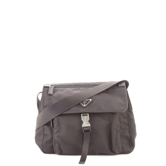 Prada Buckle Messenger Bag Tessuto Small