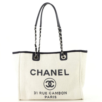 Chanel Deauville Tote Raffia Small