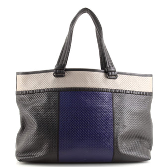 Bottega Veneta Open Tote Colorblock Micro-Intrecciato Calfskin Large