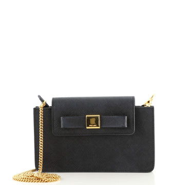 Prada Chain Phone Holder Crossbody Bag Saffiano Leather