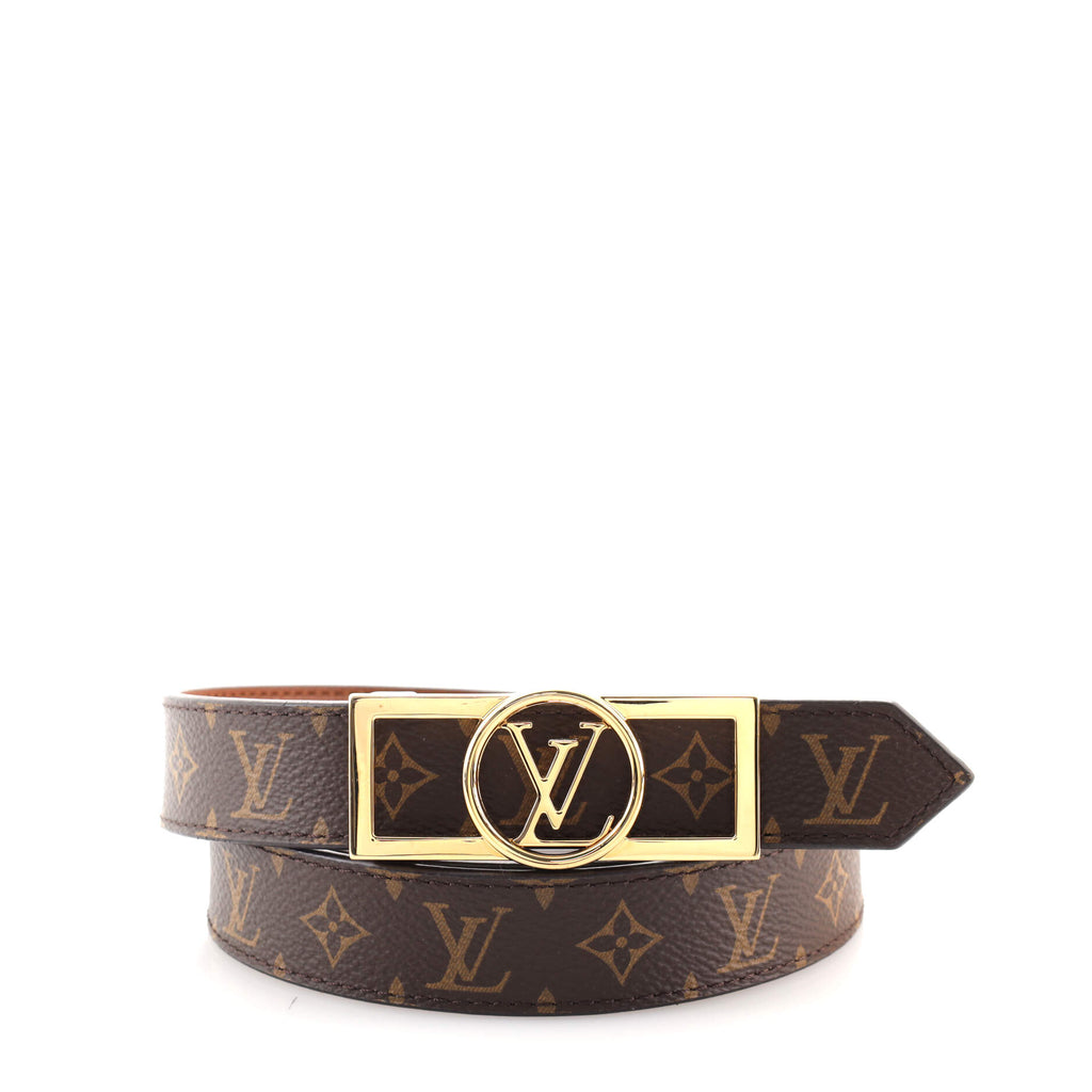Louis Vuitton Dauphine Reversible Belt Monogram Canvas and Leather Thin  Brown 169042306
