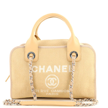 Chanel Deauville NM Bowling Bag Mixed Fibers Small