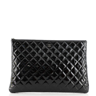 O Case Clutch Quilted Patent Large