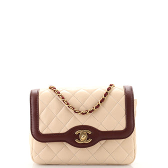 Chanel Two Tone Flap Bag Quilted Lambskin Mini