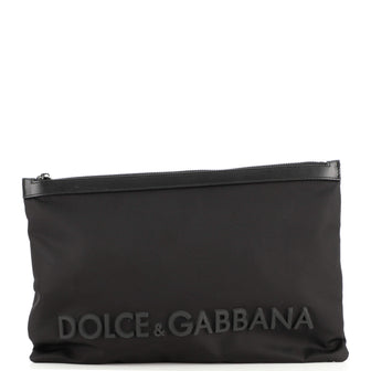 Dolce & Gabbana Logo Zip Pouch Nylon and Rubber Medium