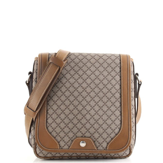 Gucci Snap Flap Messenger Bag Diamante Coated Canvas Medium