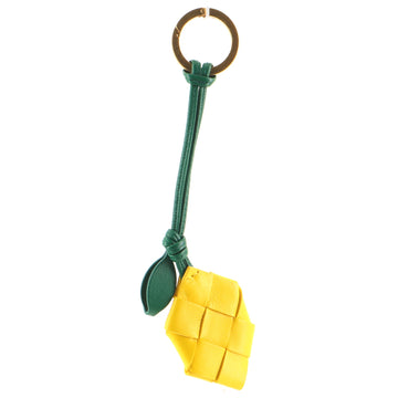Bottega Veneta Lemon Bag Charm Intrecciato Leather