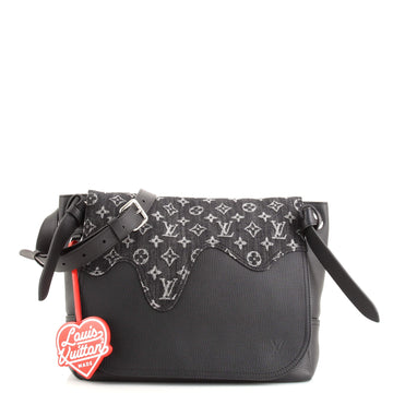 Louis Vuitton Nigo Besace Tokyo Messenger Bag Monogram Denim and Taurillon Leather