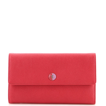 Chanel CC Button Wallet Caviar Long