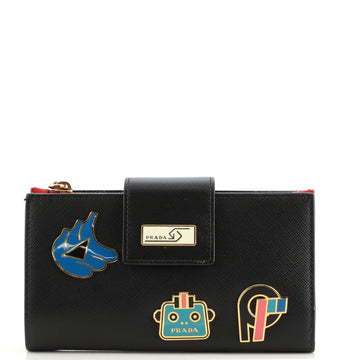 Prada Front Tab Organizer Wallet Saffiano Leather Small