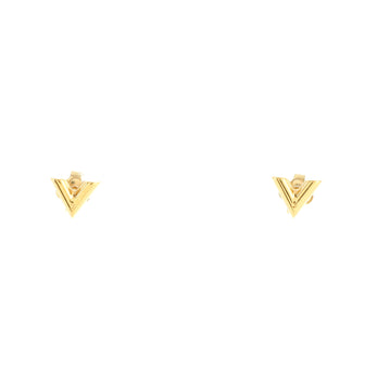 Louis Vuitton Essential V Stud Earrings Gold Metal