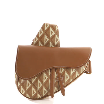 Christian Dior Saddle Crossbody Bag CD Diamond Coated Canvas and Leather