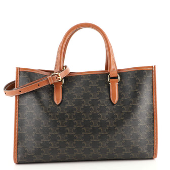 Celine Horizontal Cabas Tote Triomphe Coated Canvas Mini