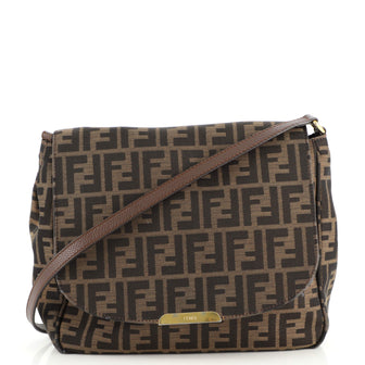 Fendi Flap Crossbody Bag Zucca Canvas Medium