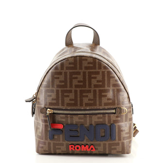 Fendi Mania Logo Backpack Zucca Coated Canvas Mini