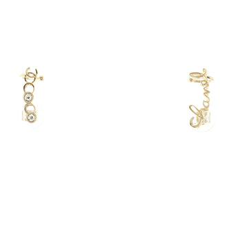 Chanel Coco Script Climber Earrings Metal with Crystals
