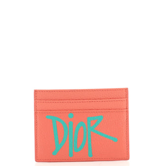 Christian Dior Card Holder Printed Leather