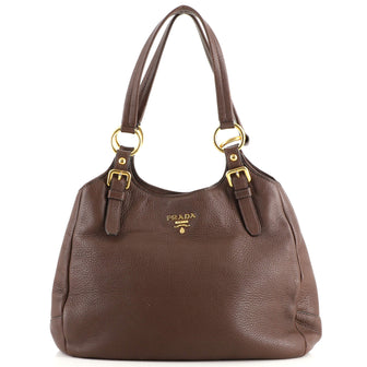 Prada Buckle Strap Shoulder Bag Vitello Daino Medium