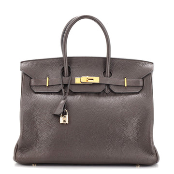 Hermes Birkin Handbag Brown Togo with Gold Hardware 35