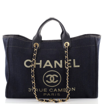 Chanel Deauville Tote Lurex Canvas Large